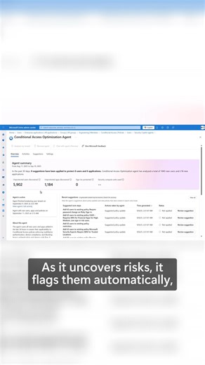 Find and close policy gaps. The Conditional Access Optimization Agent does this and suggests fixes. https://youtu.be/al9OSFGqd8I Take control of security operations and act fast on high priority threats with Microsoft Security Copilot agents. Automate phishing triage, prioritize alerts, streamline access reviews, and close policy gaps while keeping full control through natural language feedback and recommendations. Reduce repetitive work, cut through alert noise, and focus on the most critical r