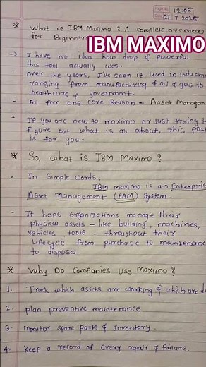 What is IBM Maximo? A Complete Overview for beginners.Why do company use Maximo? #informative #viral