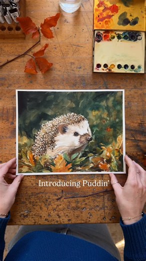 Sarah Cray on Instagram: "We are painting Puddin’ this month with @letsgomakeart and I’m in love 🦔❤️🍁 You have until the end of the month to get this project!"