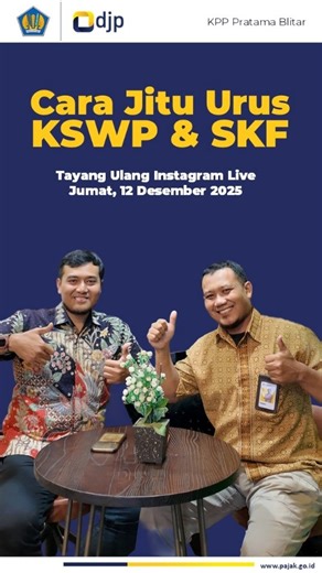 KPP Pratama Blitar (KPP653) on Instagram: "Cara jitu buat KSWP dan SKF-mu Cetak KSWP dan SKF sebagai bukti #kawanpajak telah melaksanakan kewajiban perpajakan ketika akan mengajukan permohonan layanan publik seperti izin usaha, pinjam, lelang bukanlah hal yang sulit. #KawanPajak bisa mendapatkannya melalui coretaxdjp.pajak.go.id"