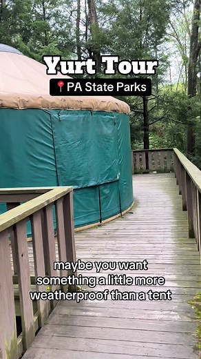Have you seen the Yurts in Pennsylvania state parks and wondered what they are all about? Well, I’m going to show you a Yurt. Everything you need to know about Yurt rentals: 🛏️Sleep 4-5 with two bunk beds ☕️Stovetop, Refrigerator and microwave included 🔌Electric heat and outlets 🪑Table and chairs 🔥Fire ring and picnic table 💦Water pump ✅Bring your own bed linens, dishes, pots and pans. 🚽Must use campground bathroom 🐶Bald Eagle and Yellow Creek offer a dog-friendly yurt for an extra fee. T