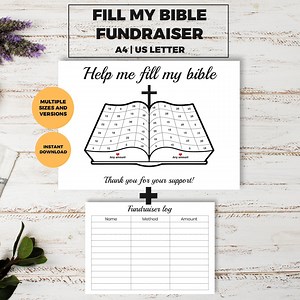 Fill My Bible Church Fundraiser, Mission Trip, Fill in Fundraiser, Black Out Board, Pick a Date to Donate, Church Camp Fundraiser Printable - Etsy