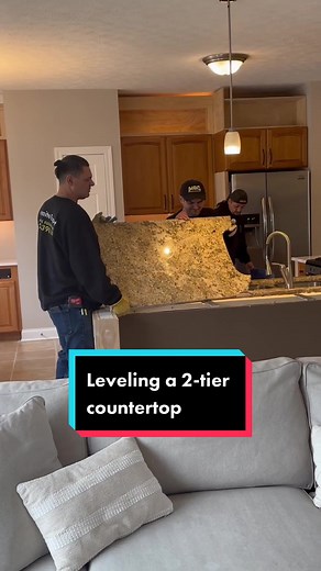 Leveling our two-tier countertop and gaining a ton of workspace!!!#diyproject #kitchendiy #diykitchen #diy #beforeandafter ##easydiyprojects #diykitchenisland #painttransformation
