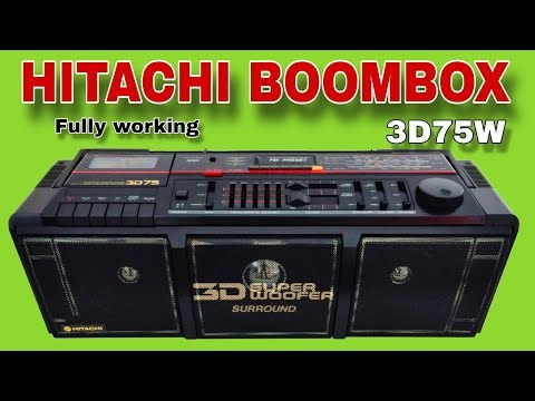 Hitachi 3D75W Classic Portable Stereo – Tested & Working #vintage #music #boombox