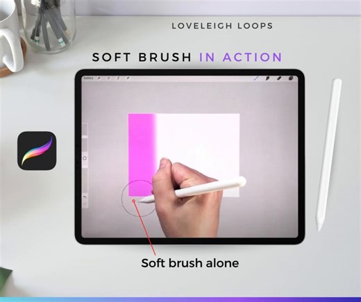 How to blend with soft brushes in Procreate!  (save for later)...
