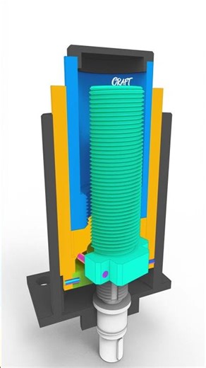 Screw 2-stage telescopic actuator #mechanic #mechanism #engineering #mechanical