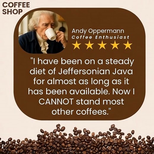 Jeffersonian Java is quietly creating a nation of coffee snobs. Andy discovered the problem. Once you start with this, everything else tastes cheap. https://ap4libertyshop.com/products/jeffersonian-java | Austin Petersen | Facebook