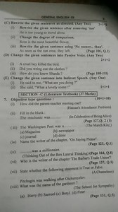 GENERAL ENGLISH-XII(C) Rewrite the given sentences as directed... | Filo