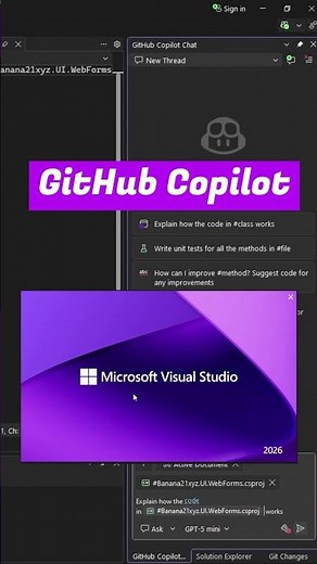 Starting GitHub Copilot - Visual Studio 2026 #githubcopilot