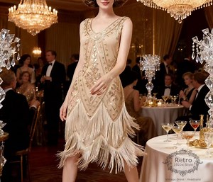 1920s Gatsby Flapper Dress: Beaded Sequin Embroidered Evening Gown - Etsy