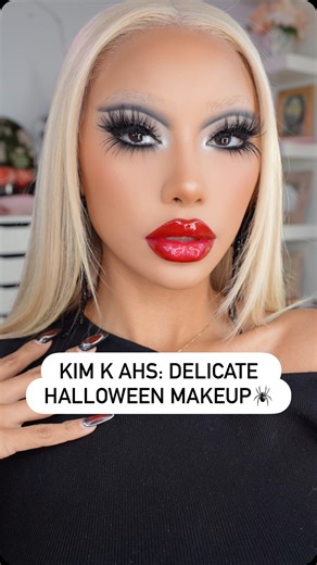 This last minute Kim K in AHS: Delicate eats every time🕷️ #halloween #makeup #kimk #ahs #halloweenmakeup | Thefashionfreakk
