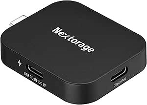 Nextorage PD & DP USB-C Adapter Compatible with Smartphones, Tablets, Laptop, Desktop PC, and More. USB C Hub Power Delivery 100W Pass-Through Charging USB Type-C DisplayPort NX-PDPA1
