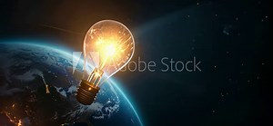 Light Bulb Illuminating Earth