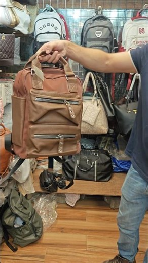 A brand new style of backpack. Satin backpack worh artificial or faux vegan leather backpack.