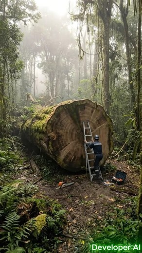 I Built a Secret Cabin Inside a Giant Fallen Tree #logcabin #offgrid #treehouse