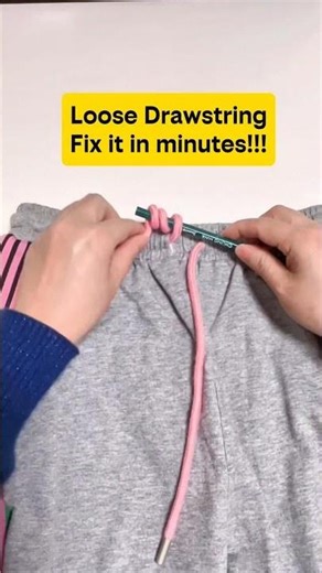 Easy DIY Hack | How to Tie Sweatpants Drawstring So It’s Easily Adjustable #short #tips #fashion