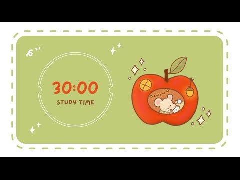 Study with Pip the mouse 🍎 2-Hour Focus, 30/5 Pomodoro Study timer | Chill Lofi Music ✨