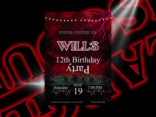 Stranger Things Birthday Invitation Vecna Eleven Party Invite Hawkins 1983 Upside Down World Editable Canva Template Digital Download - Etsy