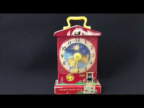 Fisher-Price Music Box Teaching Clock 1968