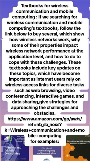 Textbooks for Wireless Communication and Mobile Computing