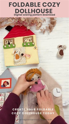 Cozy Dollhouse PDF Sewing Pattern for Mini Dolls – Easy Weekend Project