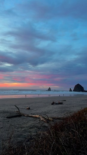 Just when the day seemed lost to clouds, Cannon Beach erupted in color—an afterglow masterpiece painted across the horizon. #CannonBeach #Afterglow #SkyOnFire | Francis Explores Nature