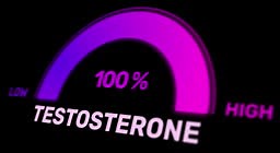 Testosterone level measurement animation, libido pie-chart with...