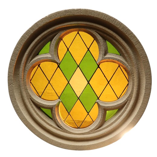Gothic Quadrilobe Rose Window 60 Cm Reconstituted Stone Yellow Green Stained Glass – French Handmade Craft - Etsy
