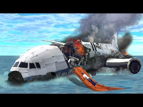 Emergency Landings On Water - Airplane Crashes & Unplanned Landings! Besiege plane crash