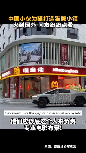 145K views · 2.1K reactions | Chinese Guy Builds "Cat Town" for Stray Felines, Gains International Acclaim with Netizens' Praise | China News 中国新闻网 | Facebook