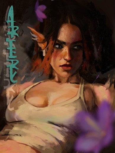 oil brushes in krita🖌🖌 #digitalpainting #portraitpainting #conceptart #brushwork #artchallenge