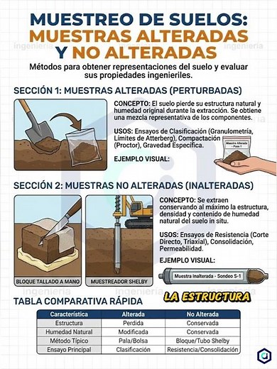 ¡Domina el Muestreo de Suelos! 🧪🏗️ En geotecnia, la calidad de la muestra lo es todo. Dependiendo