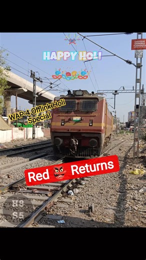 A Legend’s Holi Surprise The Red Beast Returns ‪@H8S5‬ #wap4 #holi #indianrailways #indiantrains
