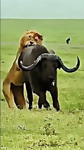 Lion vs Buffalo: Epic Battle of Strength Caught on Camera!