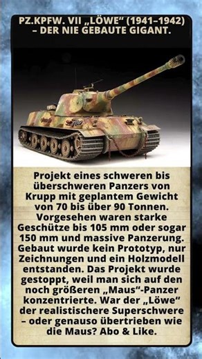 Pz.Kpfw. VII „Löwe“ (1941–1942) – der nie gebaute Gigant.