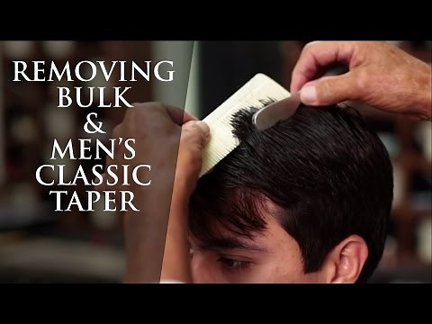 Men's Haircut: Removing Bulk and Classic Taper with Scissors and Razors