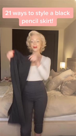 21 ways to style a black pencil skirt! Which one is your favourite? #musthaves #fyp #favoritesongs #BeatTheZombieFunk #foryoupage