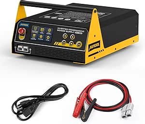 AUTOOL Flash Reprogramming Power Supply, Car Battery Charger with Battery Maintainer Jump Starter Mode, Adjustable Charging Current Voltage, for Lithium & Lead-Acid Battery, with Touchscreens