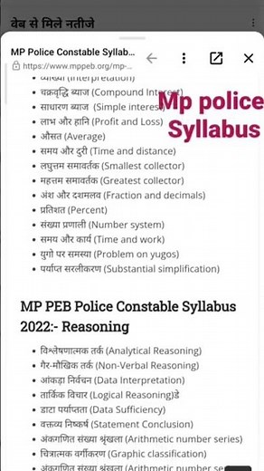 MP police constable syllabus 2023/mp police