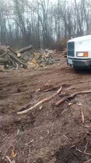 log truck pulling stuck truck