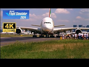 Perfect A380 Emirates Landing at Schiphol | MSFS 2024 4K