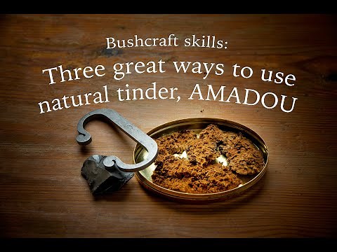 Best way how to use natural tinder Amadou, Horse hoof fungus, making fire with flint & steel, taula,