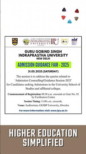 IPU Admission Guidance Fair 2025 | Full Details, Timing & Venue | GGSIPU Admission Help Session
