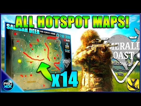 ALL 14 HOTSPOT MAPS!! | Emerald Coast Guide - theHunter Call of the Wild