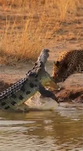 Leopard vs Crocodile Riverbank Clash | Real African Savanna Predator Encounter
