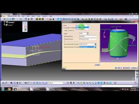 catia v5 tutorial | Part Design | Draft angle | Draft both side matching draft for Beginners part 2