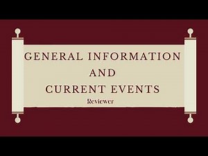 Civil Service Exam 2022 |General Information and Current Events Reviewer | 20 Items