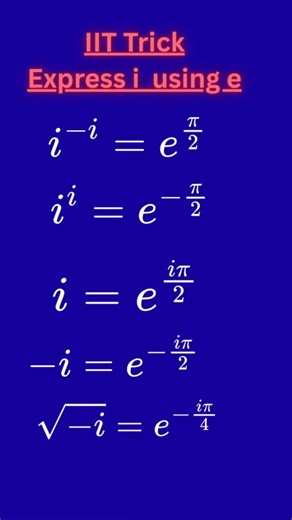 IIT TRICK | i^i is REAL 😳 | Euler Formula Shock- Short