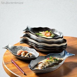 Japanese Fish Shaped Ceramic Plate Handmade | Wabi Sabi Sushi Serving Dish | Artisan Japanese Pottery Tableware for Fish & Appetizers - Etsy Canada