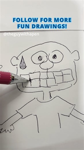 Sweating bald guy with braces #tutorial #drawing #cartoon #easy #funny #art